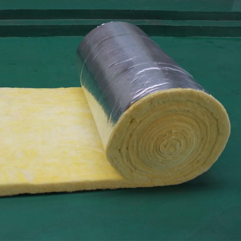 
Wall or roof thermal Insulation with aluminum foil veneer glass wool blanket or roll or fiberglass wool coil felt 