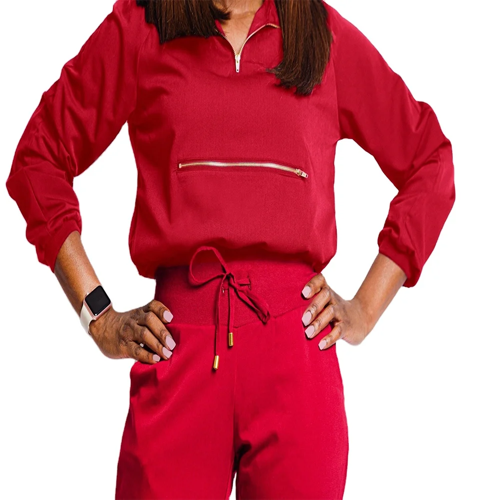 

Fashion Hot Sale Custom Logo Long Sleeve Medical Hospital Scrubs Woman Nurse Uniforms, Customized color