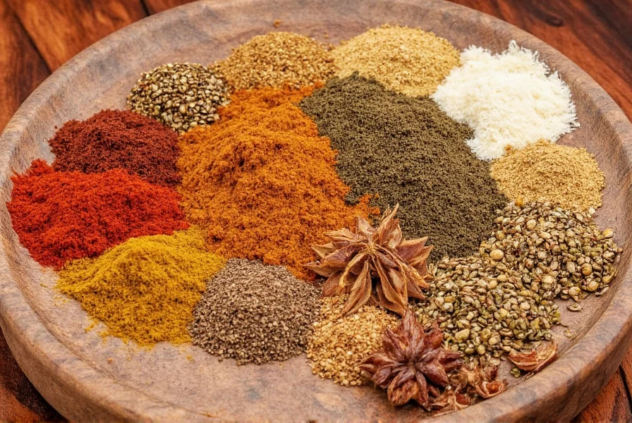 Spice jars organized in a drawer with labels