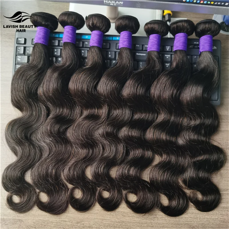 

Lavishbeauty RTS 10A Mink Brazilian Hair, Raw Virgin Cuticle Aligned Hair, Virgin Brazilian Human Hair Bundles With Closure