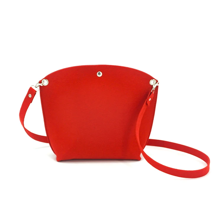 

2021 China online shop High quality Felt Felt Women Shoulder Bags Inclined shoulder bag with long strap, Red and customized color