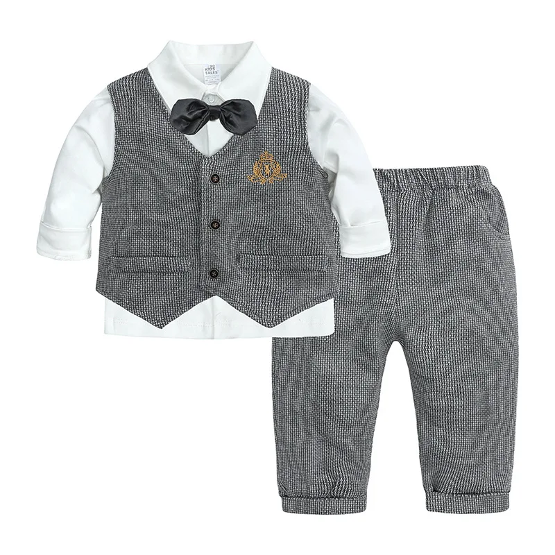 

Autumn Winter New Children Clothes Baby Gentleman Outfit Baby One-Year-Old Dress Suit Kids Formal Clothing Sets M437