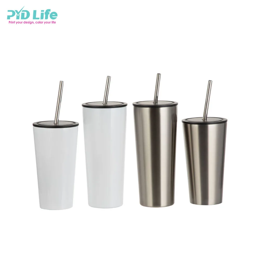 

2021 New Arrival Wholesale Tumblers Glitter Sublimation Coffee To Go Cups Tumbler With Lid and Straw, White/silver