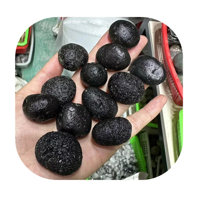 

20-30mm crystal spiritual decor crystals healing stones natur black lava tumbled stone for fengshui