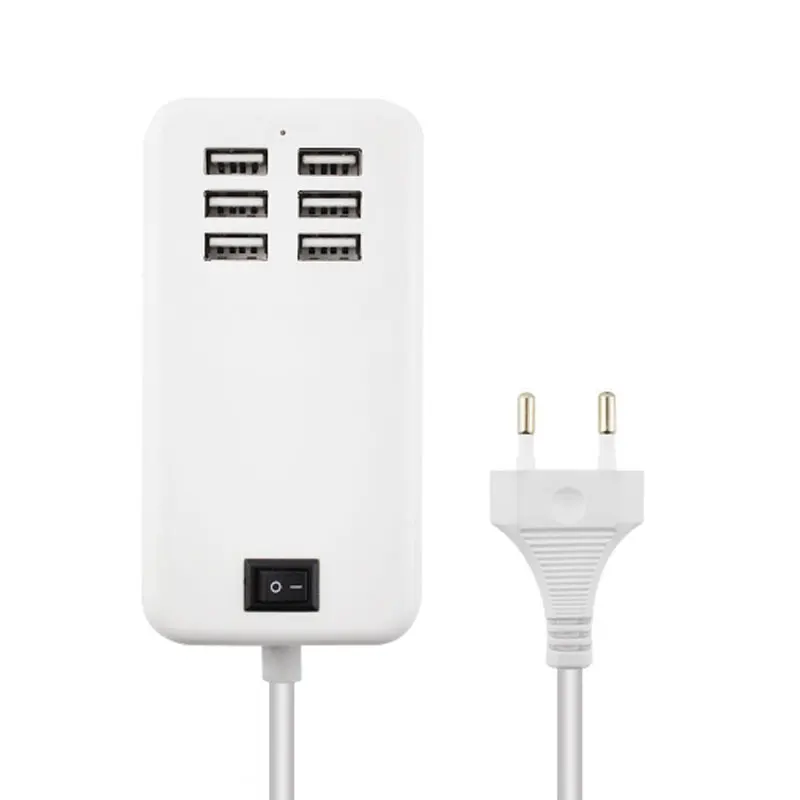 

2020 Trending Product UK Socket Plug USB Charger Mobile Phone Charger with 1.5m Cable 6 USB Travel Adapter, White