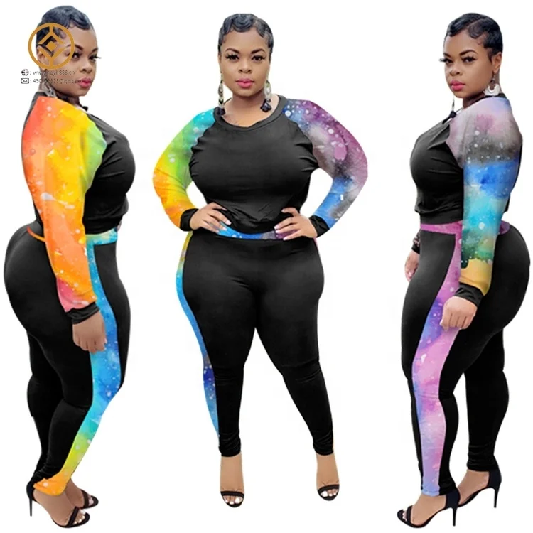 

Women Set Leopard Print Spliced Sweatsuit Women Casual Plus Size Tops Skinny Pants Sweat Suit two Piece Set, Leopard print, color