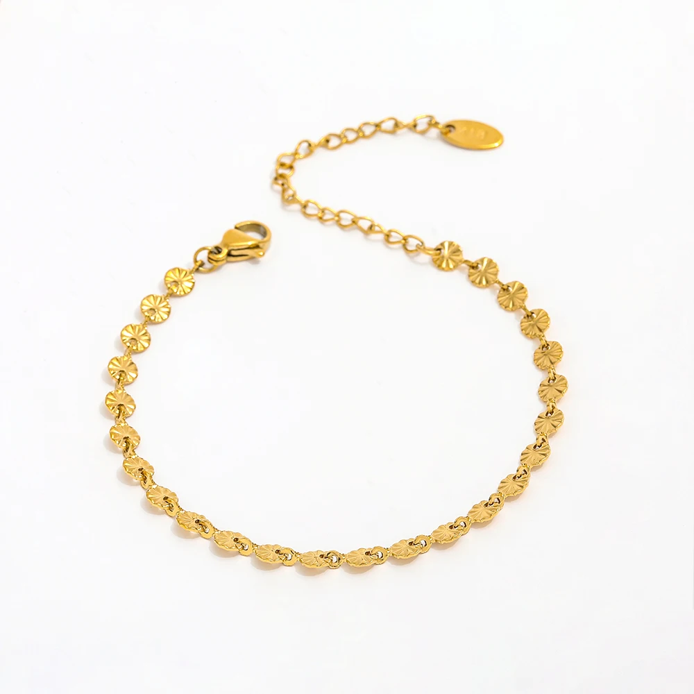 High End 18K Gold Plated Stainless Steel Statement Carambola Chain Bracelet for Women Wholesale Fashion Jewelry