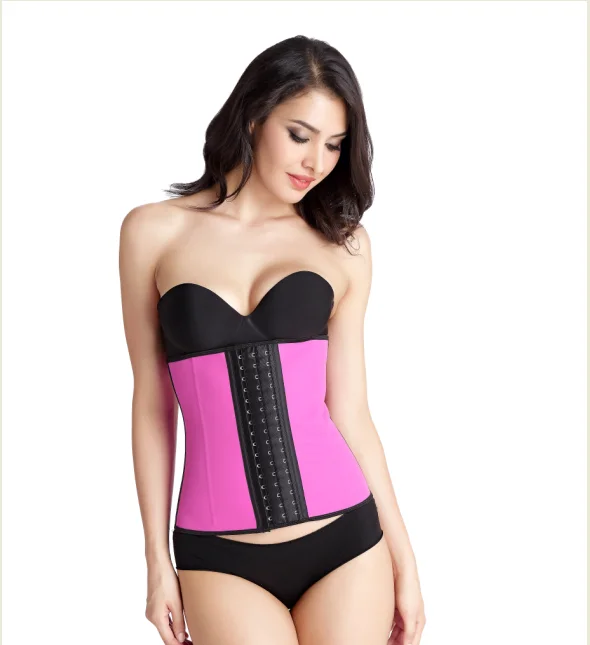 

Women High Quality Latex 9 Steel Bones Big Hooks Slimming Waist Trainer Corset, 5 colors