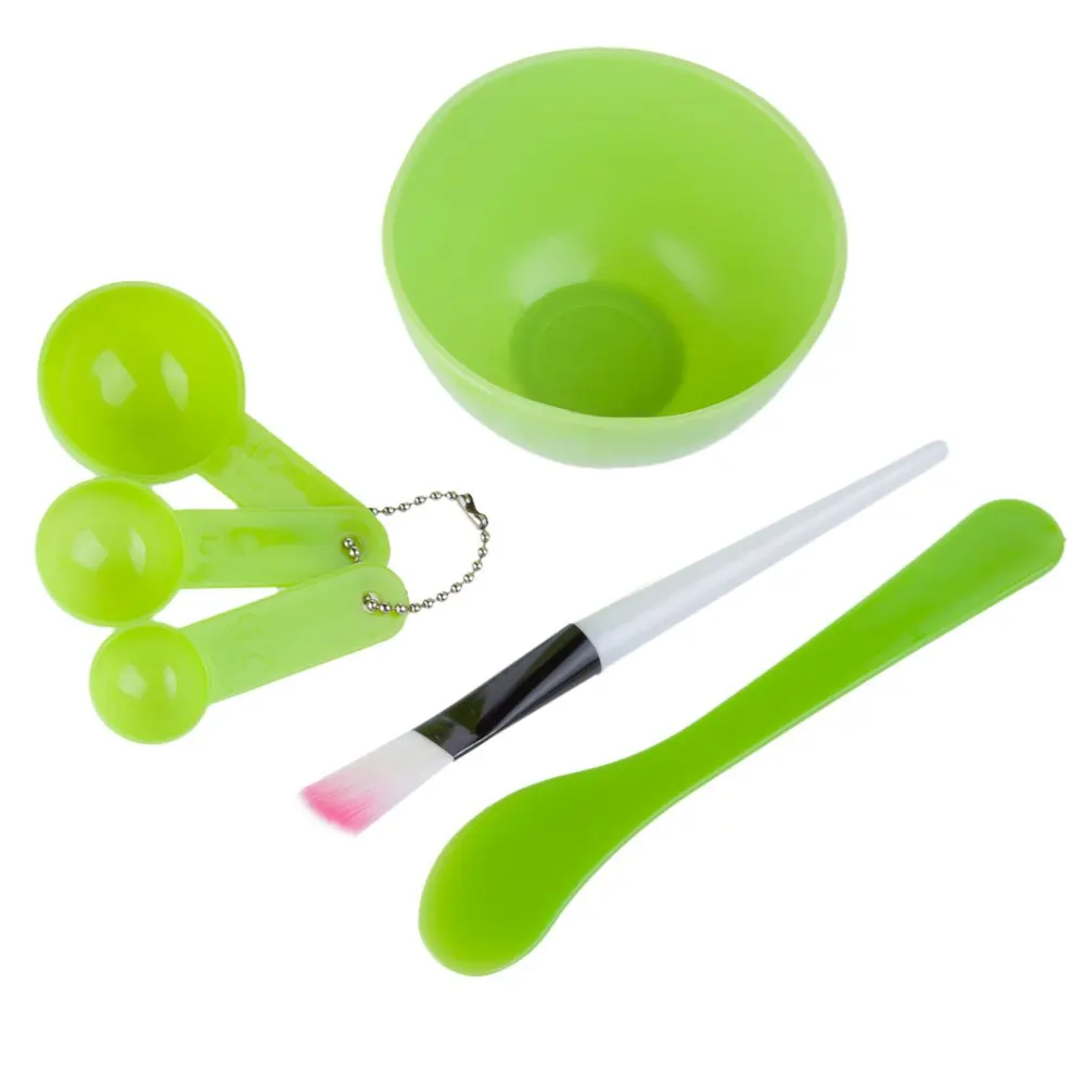 

Plastic 4 in 1 DIY Facial Beauty Mask Bowl with Stick Brush Set, Green