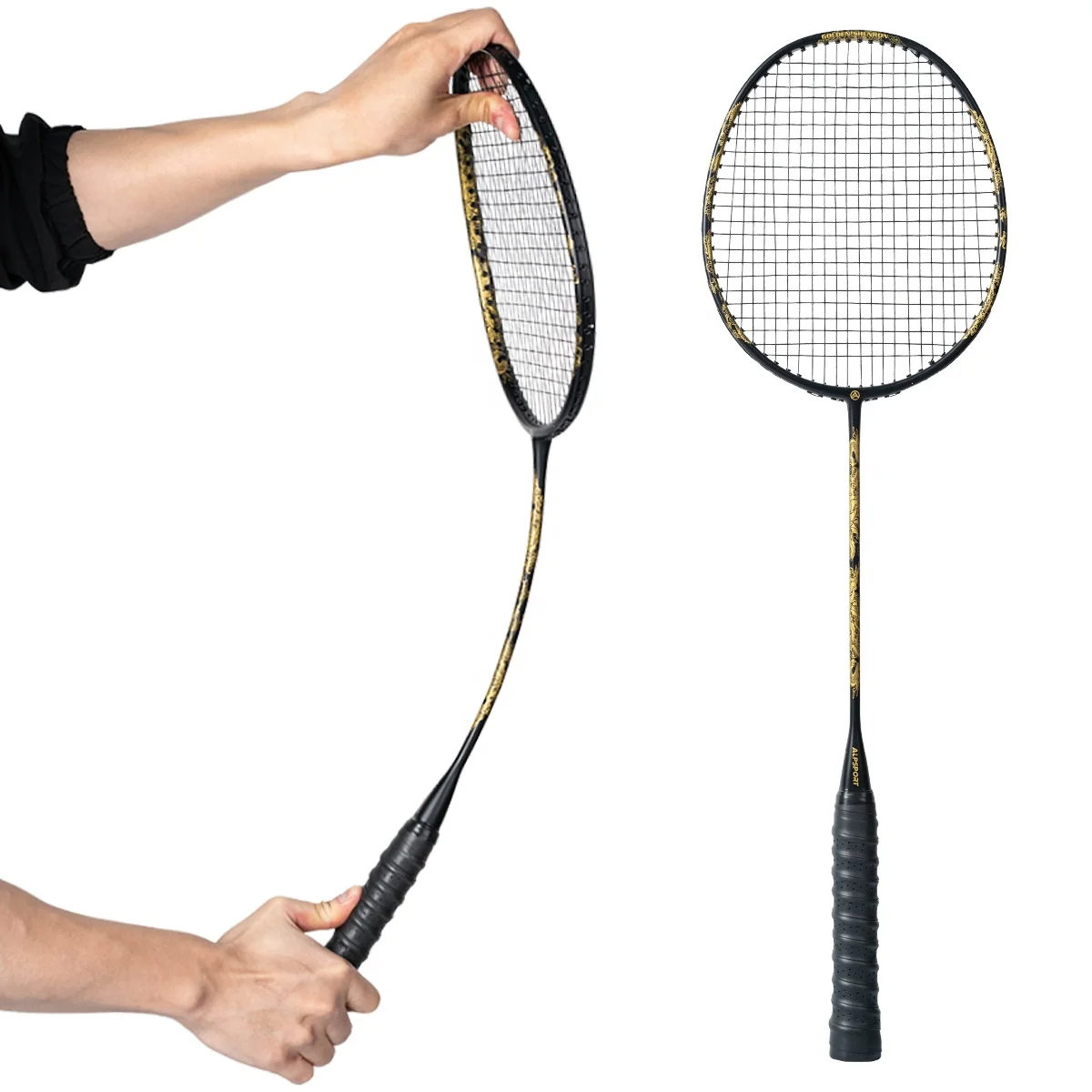 ALP SL Carbon Fiber Badminton Racket 4U 22-26lbs 85g With Strung&Grip Chinese Dragon Design Framework for Ball Control Types