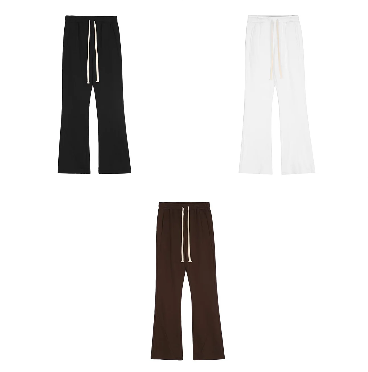 Custom Logo Bell-Bottoms Retro Men Casual Flares Drawstring 400GSM Terry Training Jogging Suit Jogger Slimfit Sweat Pant