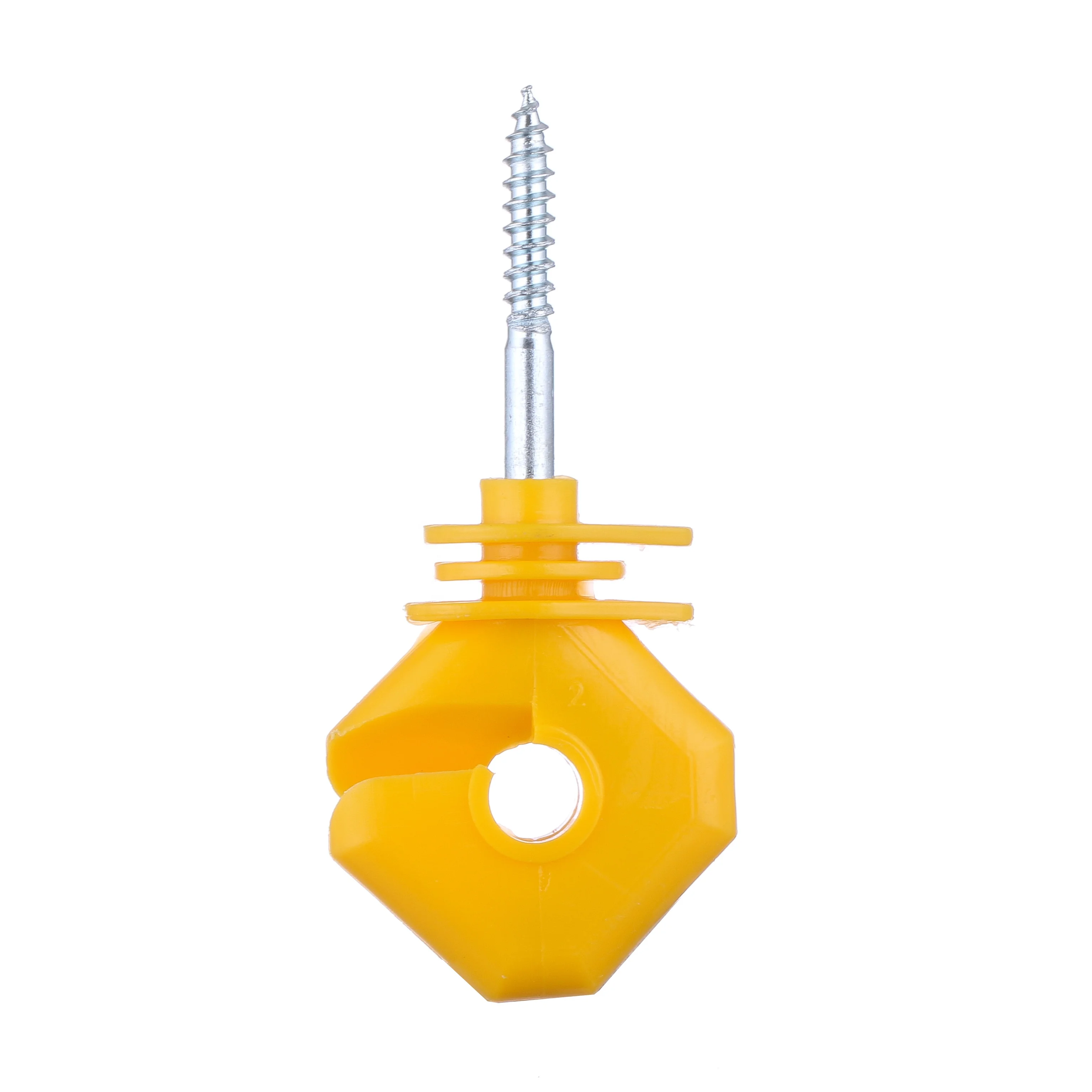 

Wholesale price with high quality Animal farm Plastic Screw-in Ring Insulator INS001 for Wood Post Electric Fence Insulator, Yellow or customized