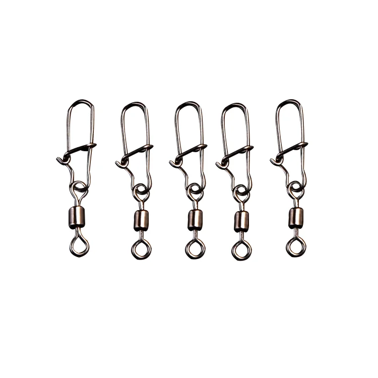 

Newbility Rolling Swivel with Nice Snap Fishing Connector Fast Delivery with Plastic Bag Fishing Accessories, Silver fishing swivel