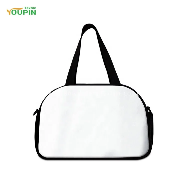 

Personalized Custom Heat Transfer Sublimation Printing LOGO Gym Sports Bag Travel Bag, White+black