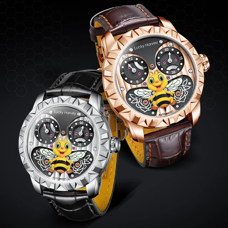 

Lucky Harvey Luxury Brand Unique Design Watches For Men Automatic Mechanical Wrist Watch