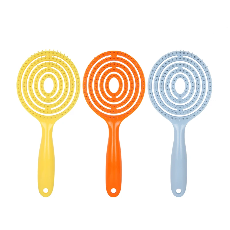 

New styles flexible detangling hair brush round shape ABS massage hair brush, Customized color
