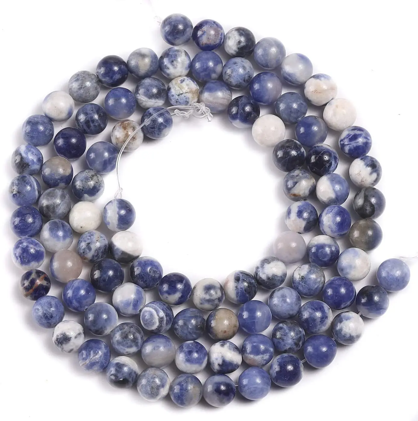 

Wholesale Smooth White Sodalite for Making Charm Jewelry Crafts Natural White Sodalite Loose Gemstone Beads, 100% natural color