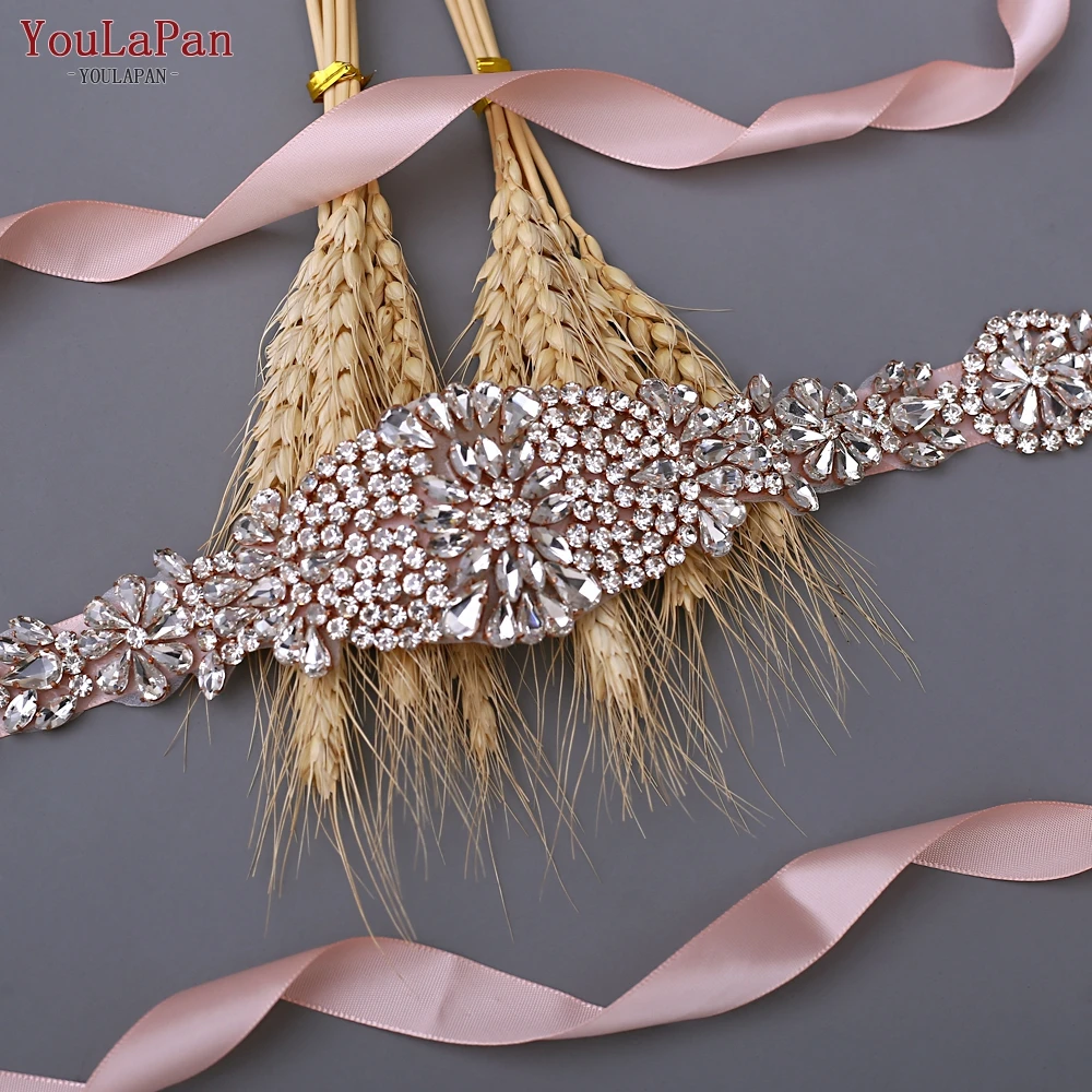 
YouLaPan S123 High Quality Rhinestone Beads Belts for Wedding Accessories ,Flower Shaped Bridal Sash Belts 