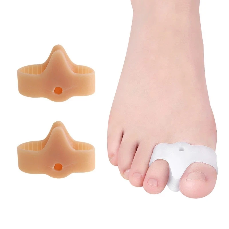 

2pcs=1Pair Silicone Toe Spreader Separator Bunion Hallux Valgus Corrector Thumb Finger Correction Straightener Foot Care Tool