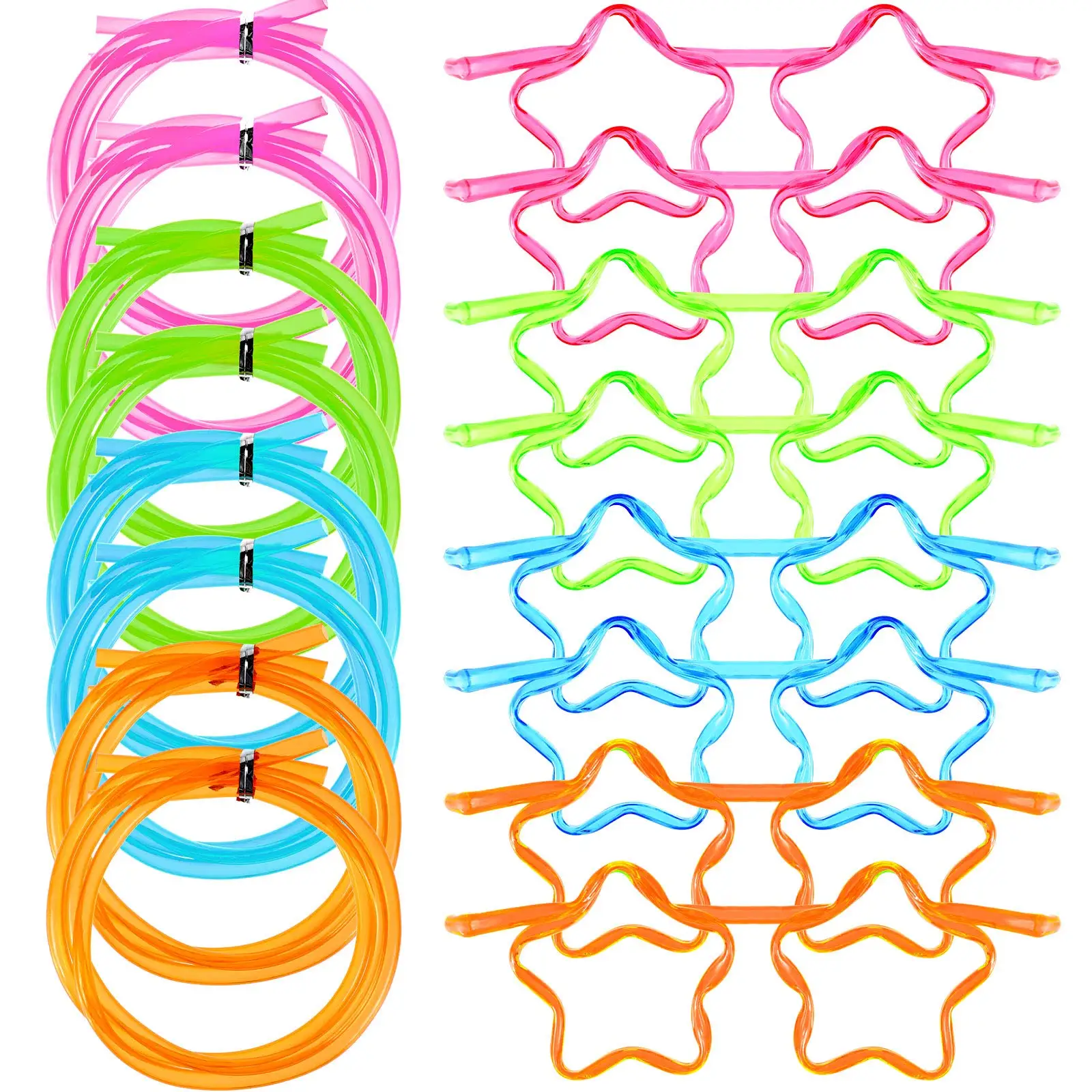 

Creative Party High Transparency Plastic Eyeglasses Straw Glasses Shaped Drinking Straws for Child