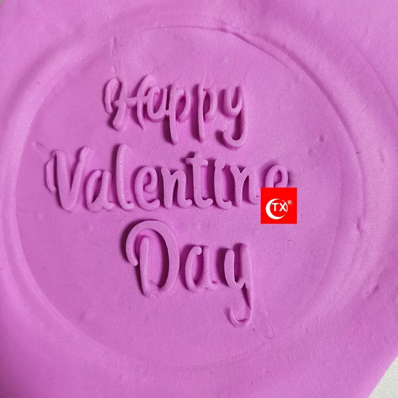 

TX Round Happy Valentine's Day Butterfly Alphabet Fondant Debosser Embosser Cake Cookie Stamp Mold Set Reusable For Baking, Random color