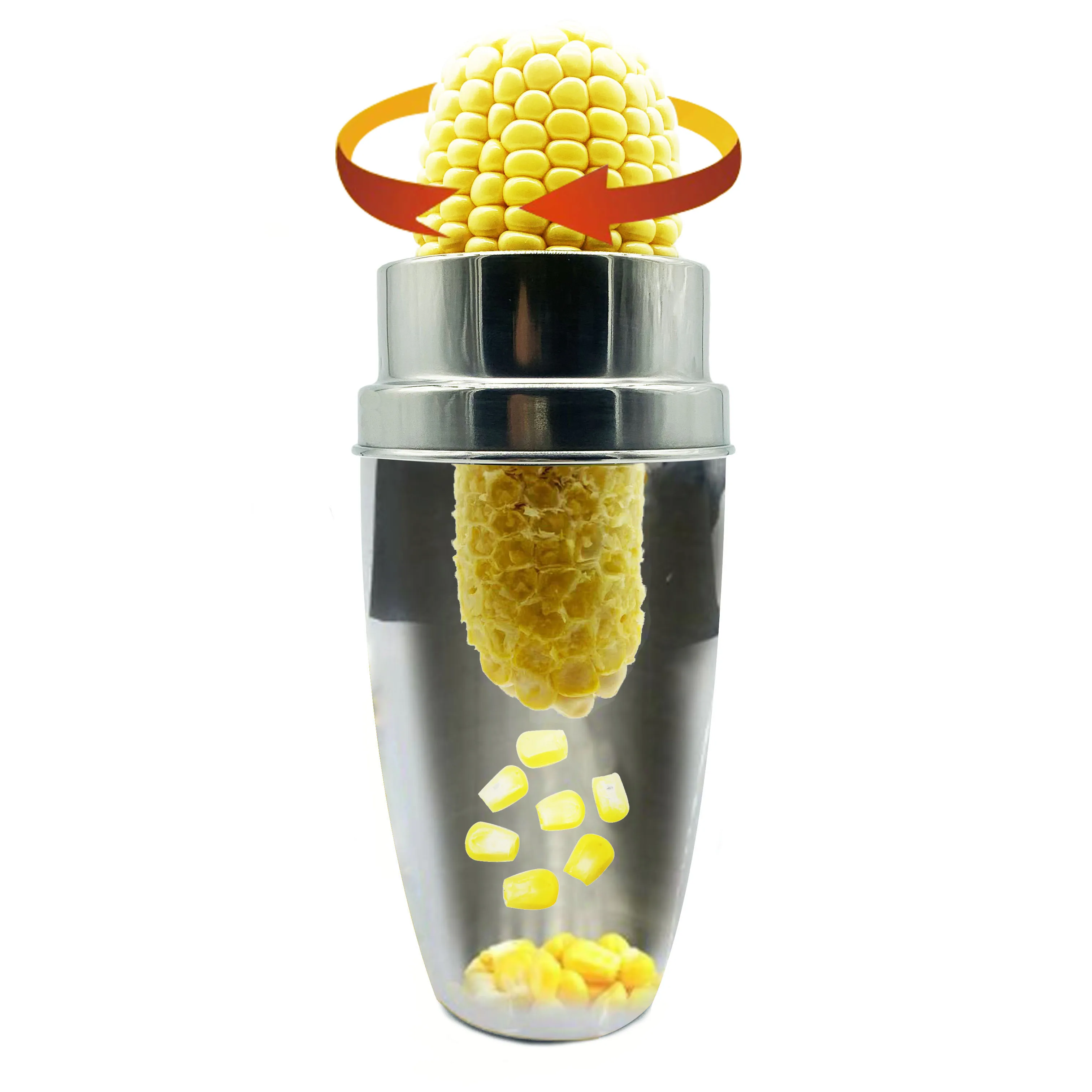 

Amazon Hot Selling Products New Kitchen Creative Tools Metal Stainless Steel Portable Rotary Corn Peeler Corn Stripper