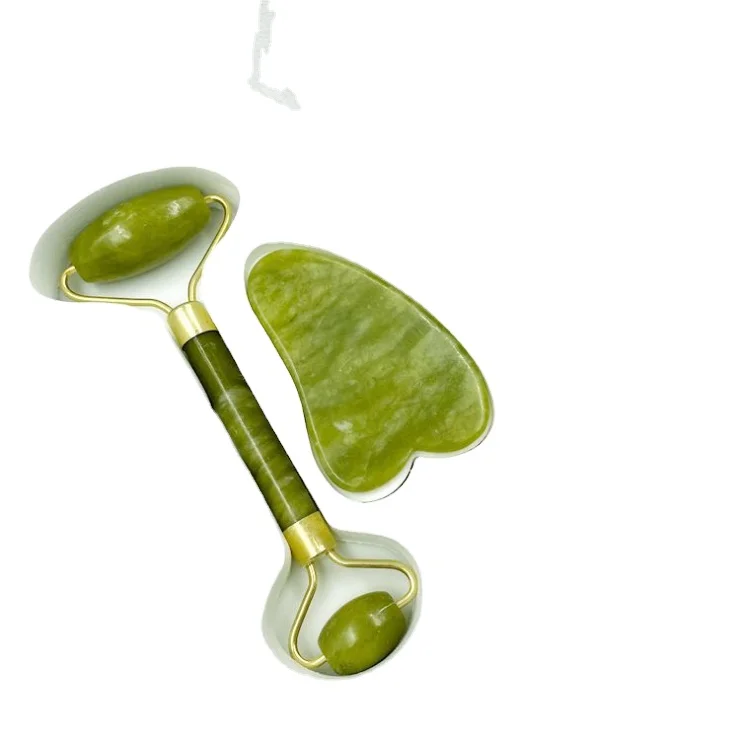 

Double Head Anti Aging Jade Massage Roller Facial Eye Neck Body Beauty Tool For Face, Green