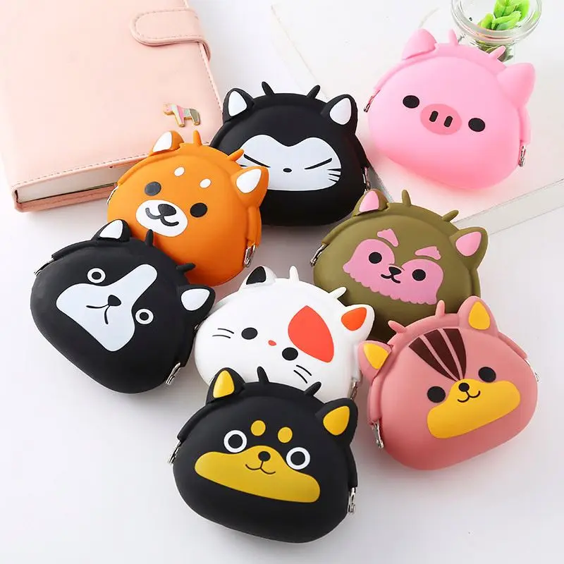 

Wholesale Silicone PVC Rubber Cartoon Cute Custom Coin Purse Wallet For Kids