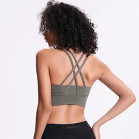 

Cross Back Yoga Bra Strappy Sports Bra Women Padded Gym Bra