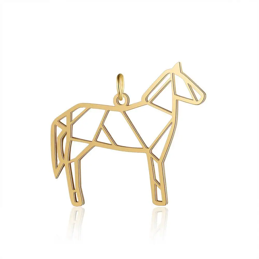 

5Pcs/Bag Dainty Tiny Stainless Steel Cutting Hollow Out Horse Pendant