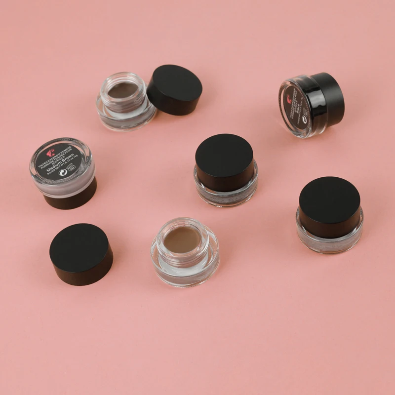 

best quality creamy waterproof luxury private label vegan eyebrow pomade and brush, 6 colors
