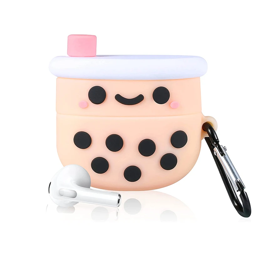 

Cute 3D Funny Fun Case for Air pod 3 Cover Unique Fashion Food Design Boba Tea For AirPods 3 2021 Cover