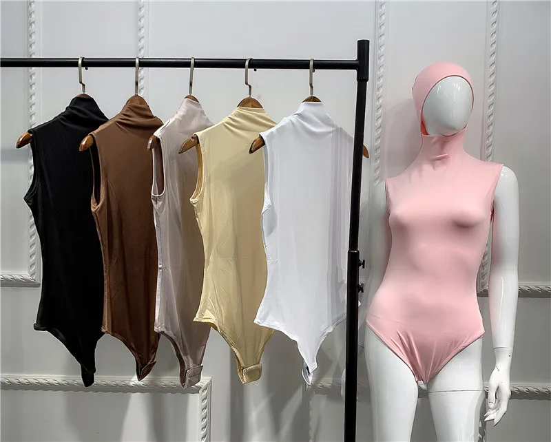 

2021 New Islamic close-fitting Jumpsuit Muslim Sleeveless inner jumpsuit with Hijab Dubai Bodysuit Wholesale