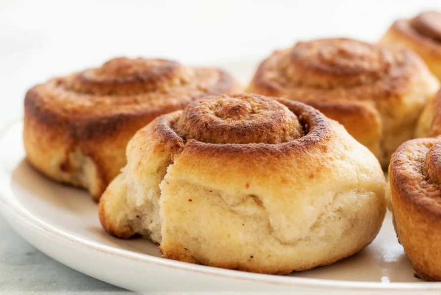 Properly stored yeast-free cinnamon rolls showing optimal container and wrapping techniques for freshness