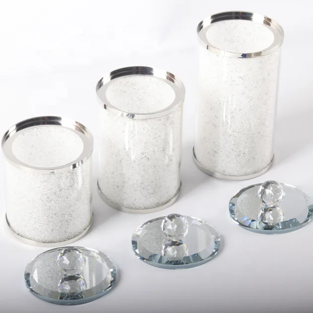 

S/M/L size three canisters one set clear glass canister jar storage, Customized color