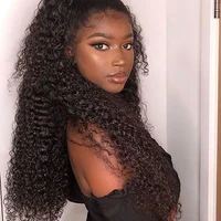 

150 Density Brazilian deep curly Lace Front Human Hair Front Lace Wigs With Baby Hair Pre Plucked Natural Hairline Remy