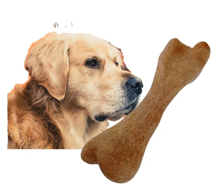

2021 wholesale pet safety bamboo fiber fun bone shape dog chew toy