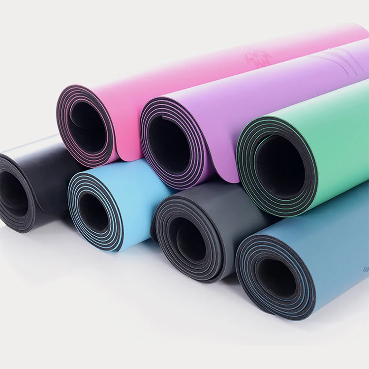 

MT 2021 Hot Selling Rubber Mats Gym Flooring Non Slip Yoga Mats Eco-friendly Natural Rubber PU Yoga Mat, Black/grey/blue/pink/purple/green