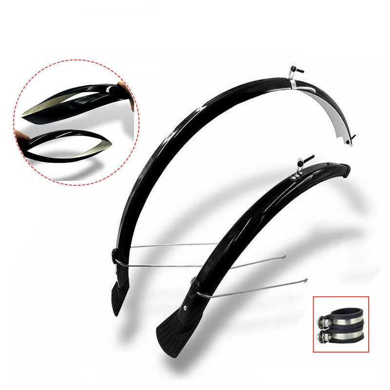 

FMFXTR Full Length 26/27.5/29/700C Bicycle Mudguards MTB Folding Road Bike Plastic Fender, Black