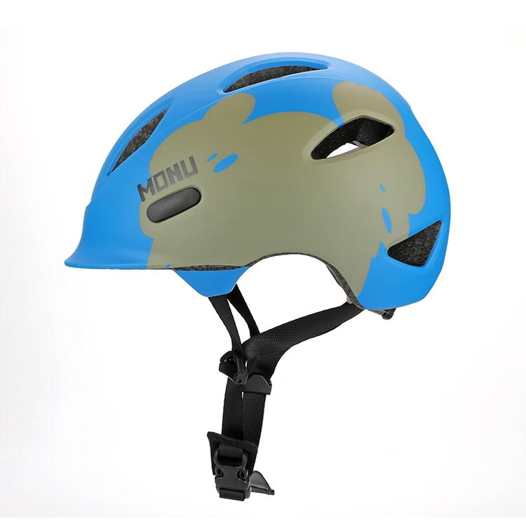 

MONU Safety Super Light Cycling Racing Bicycle Sports With Chin Protection For Dirt Bike Kids Bicycle Helmet, Blue+grey