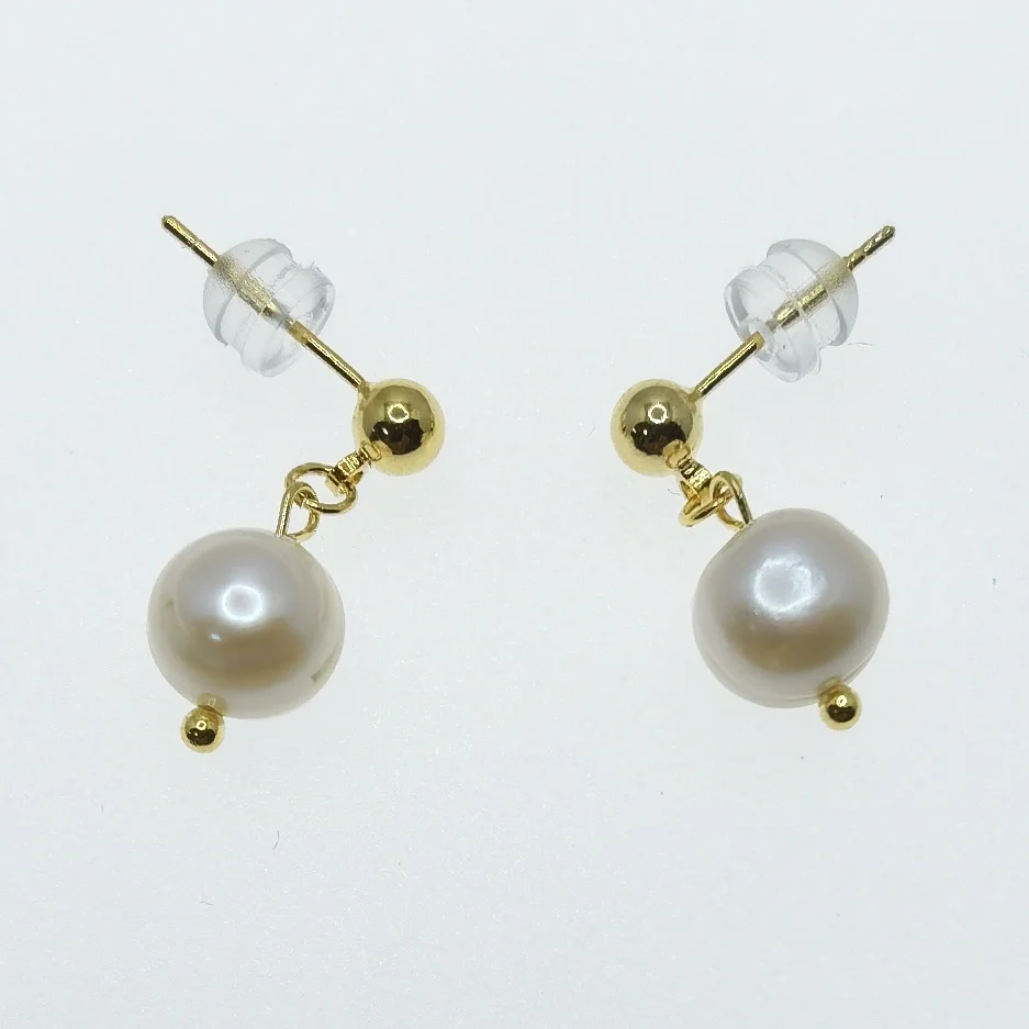 

E634 New Arrival Pink Silver Needle Simple Charm Ins Dangle Drop Earring Woman Earring Real Pearl Jewelry