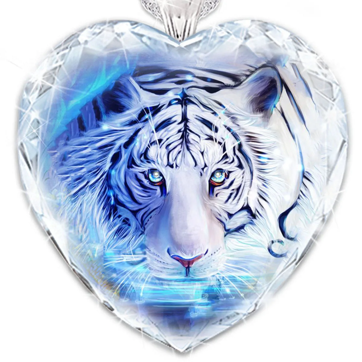 

European and American men's domineering beast king crystal pendant tiger necklace