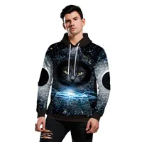 

2019 European and American lovers wear 3D digital printing autumn and winter wear men and women hooded sweater