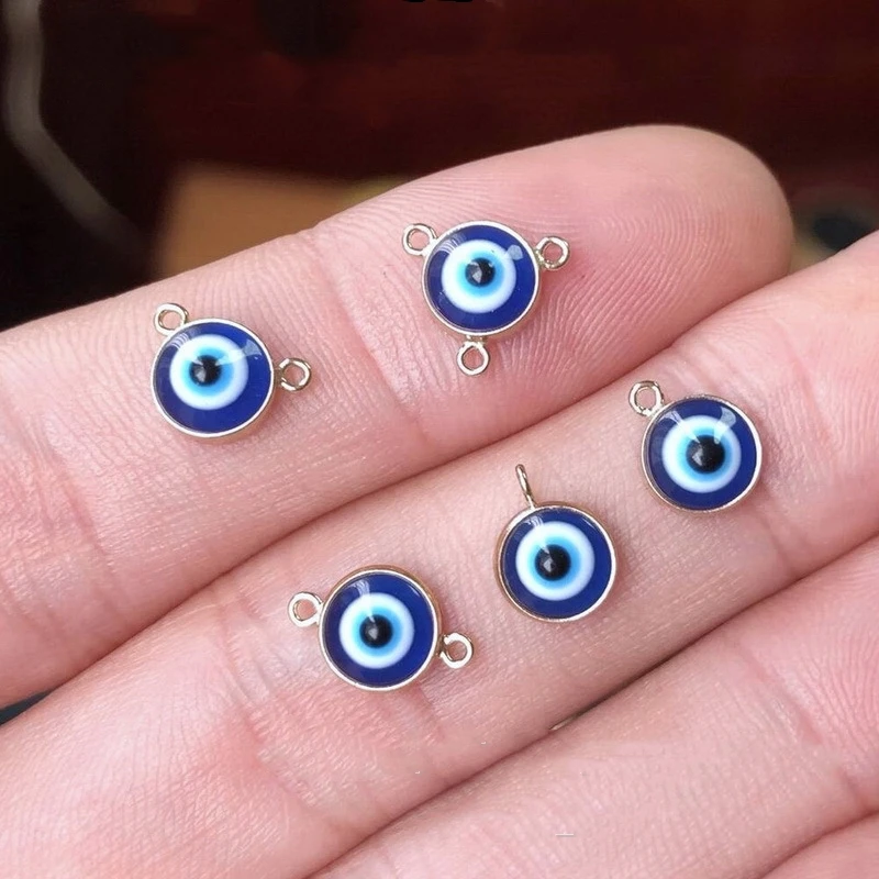 

New 6mm Blue Evil Eye Pendant Fashion 14K Gold Filled Charms for Permanent Jewelry Making