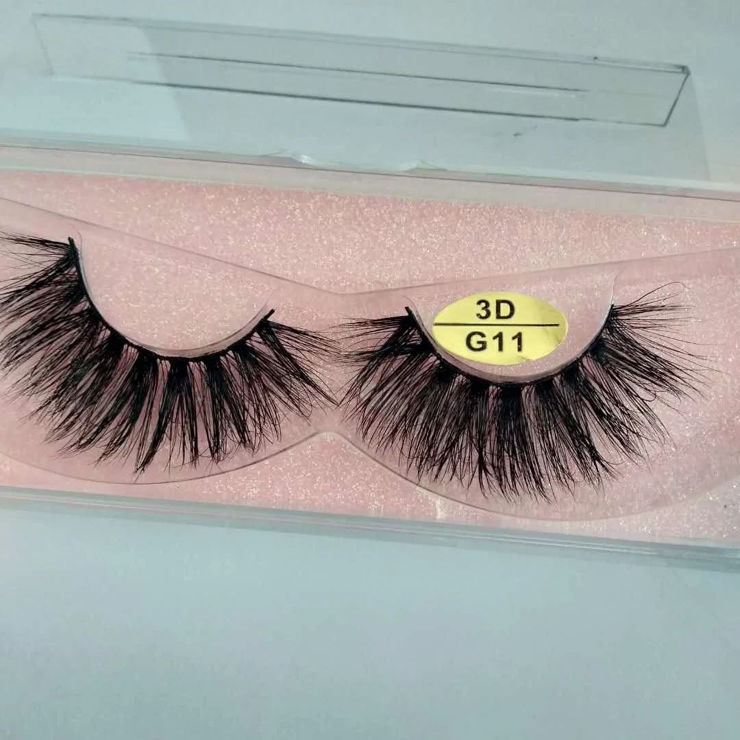 

Hollyren Handmade 3D Faux Human Hair Synthetic Fiber Minx Eyelashes, Natural black