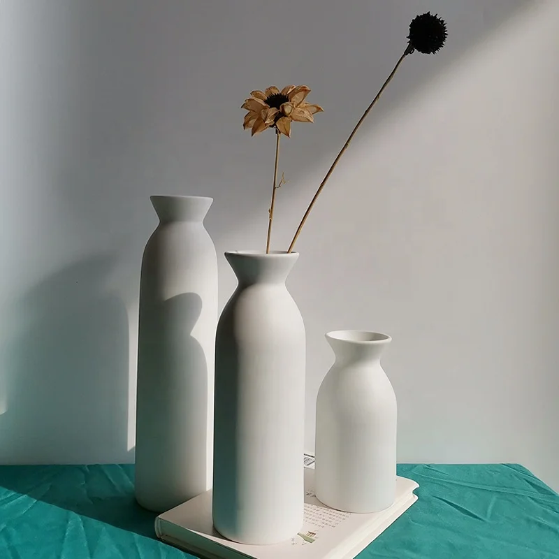 

Vase Nordic Ceramic White Decoration Accessories Flowers Minimalist Home Decor Decoracion, As picture