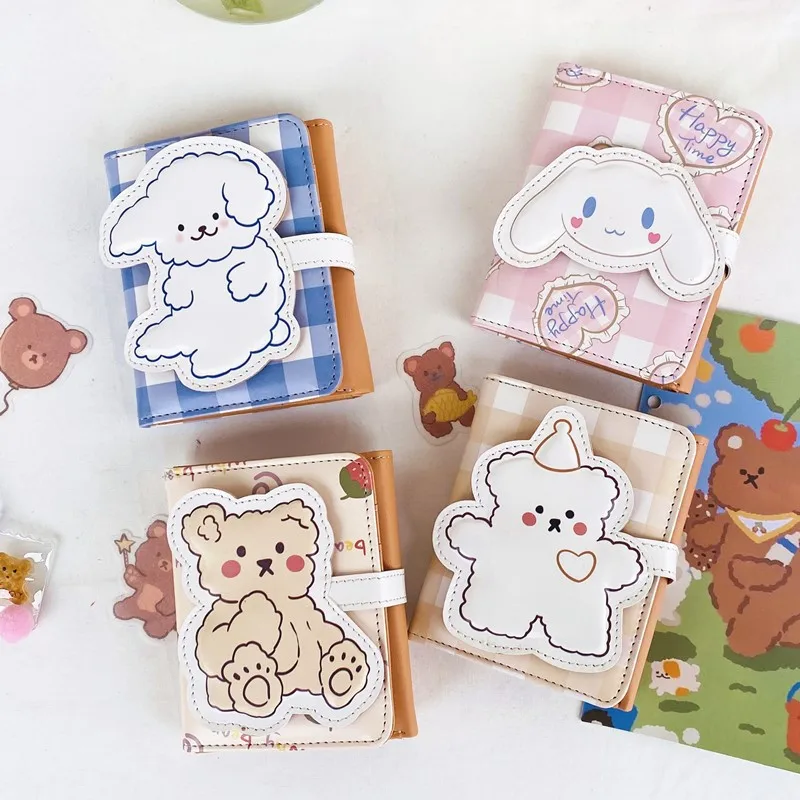 

PU Leather Purses Japanese Cartoon Cinnamoroll Wallet Bear Clutch Money Clip Card Bag Three Fold Wallet for Women Girls