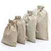 10x15cm Linen Material Drawstring Burlap Bags Wedding Party Christmas Gift Packing Favor Pouches