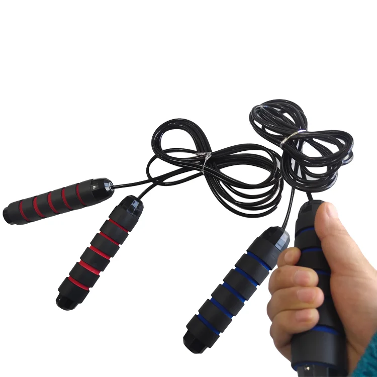 

Custom Exercise Gym Workout Training Fitness Heavy Steel Cable Wire Bearing Weighted Skipping Rope Adjustable Speed Jump Rope, Customized color