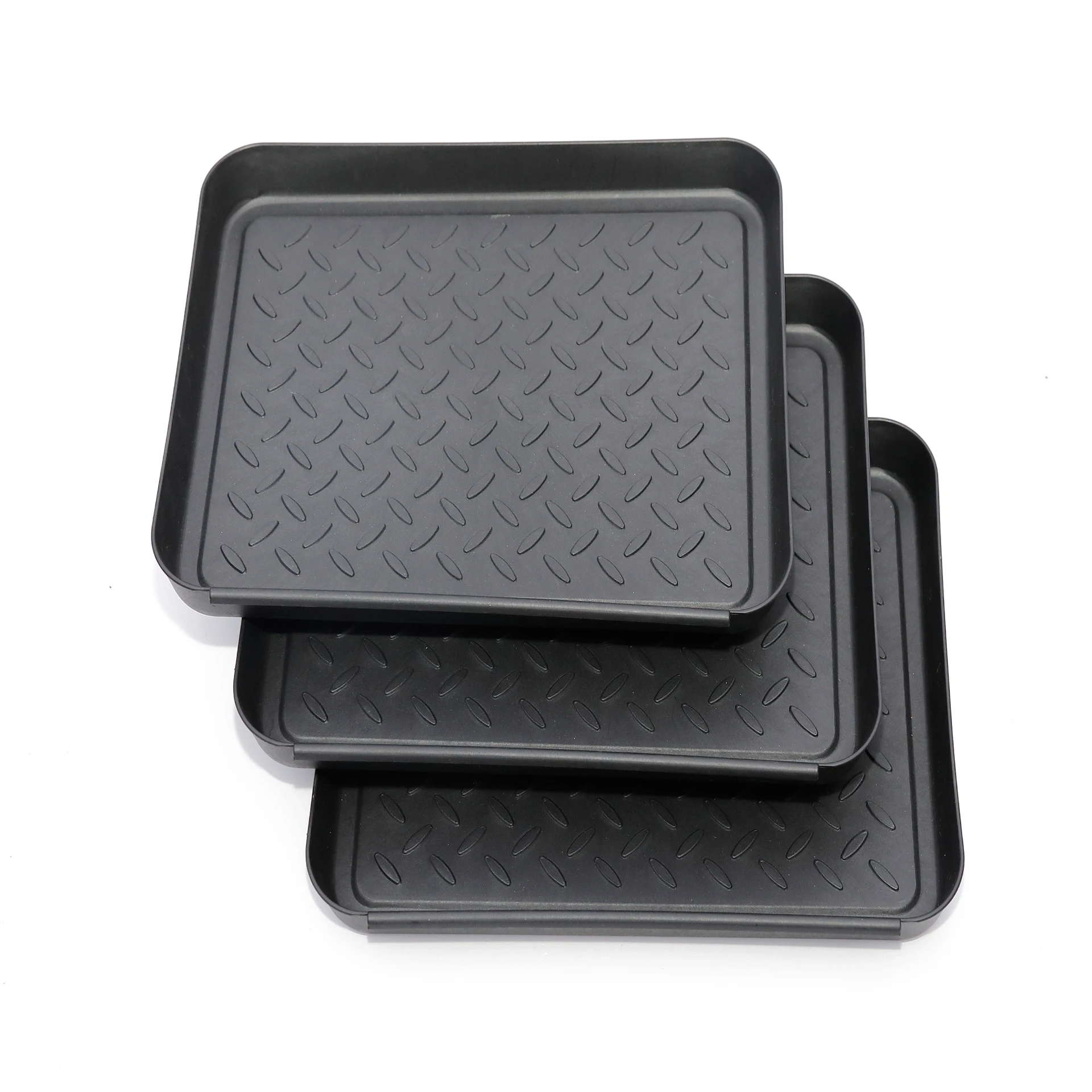 

3PCS set Amazon hot sale Competitive Price Multi-purpose Utility black Storage pet food garden plant boot plastic shoe tray